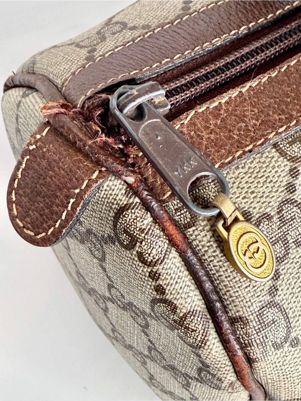 Vintage Gucci GG Supreme Web Boston Speedy Bag Brown Tan Monogram - Picture 9 of 14
